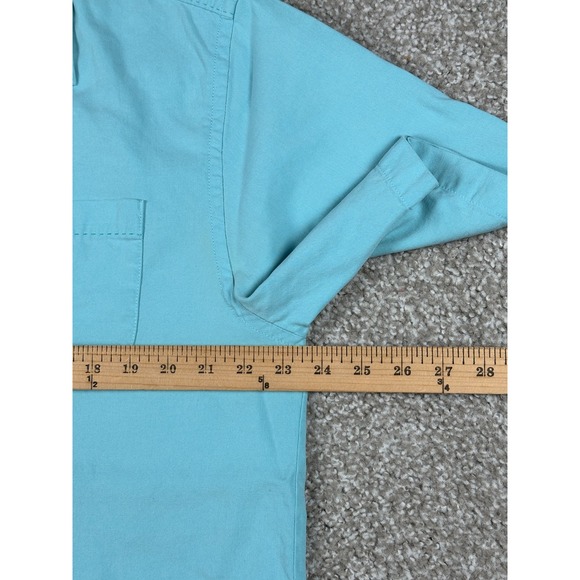 Tommy Bahama Shirt Mens Large Blue Solid Hawaiian Button Up Short Sleeve Silk - Picture 6 of 8